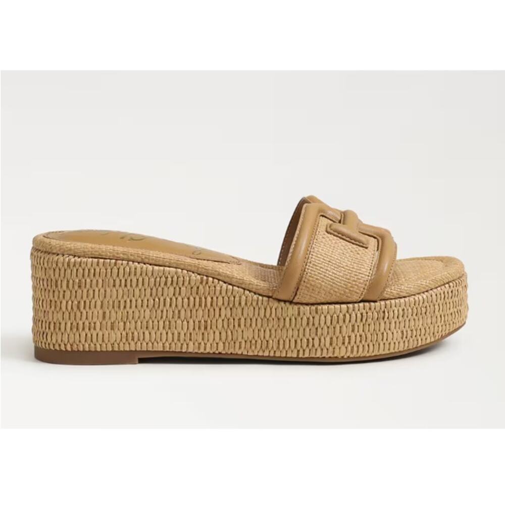 Sam Edelman Women's Sand Dune Leather Weave Pauleena Espadrille Sandals Size 6.5 - Picture 2 of 10